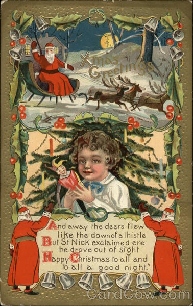 Xmas Greetings, And Away the Deers Flew Like the Down of a Thistle