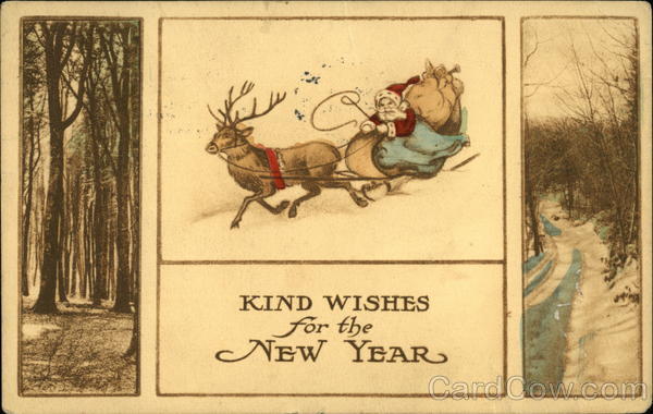 Kind Wishes for the New Year Santa Claus