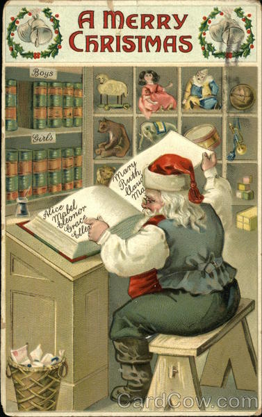 A Merry Christmas with Santa and His List Santa Claus