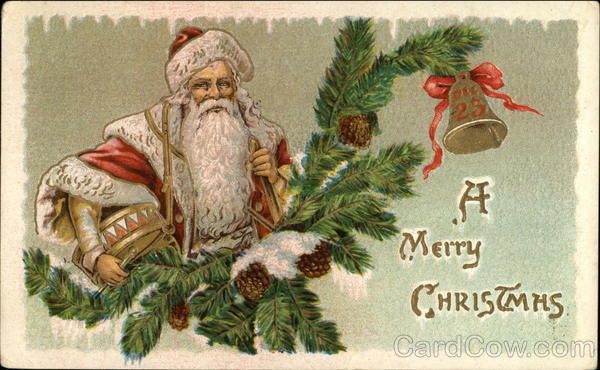 A Merry Christmas with Santa and Evergreen Santa Claus