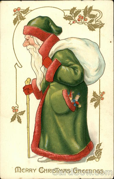 Merry Christmas Greetings with St. Nick Santa Claus