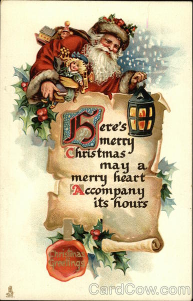 Here's Merry Christmas. May a Merry Heart Accompany its Hours