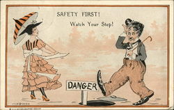 Safety First! Watch Your Step! Postcard