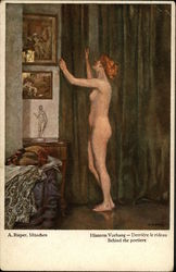 Hintern Vorhang Postcard