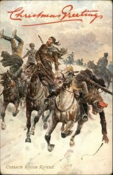Cossack Rough Riders Doing Tricks on Horses Cossack Rough Riders Doing Tricks on Horses