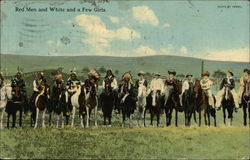 Red Men and White and a Few Girls Postcard