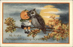 We Hoot a Halloween Greeting to You Postcard