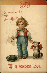 With Fondest Love, O, Wont you be my Sweetheart? Ellen Clapsaddle Postcard Postcard