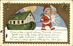 This is the Night When Santa Comes With his big Bag of Sugar Plums Christmas Postcard Postcard
