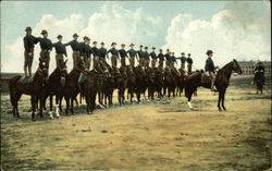 Military Formation, Standing on Horseback Postcard