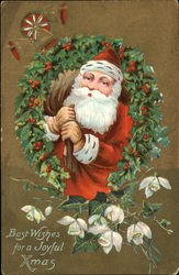 Best Wishes for a Joyful Xmas Santa Claus Postcard Postcard