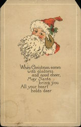 When Christmas Comes With Gladness and Good Cheer, May Santa Bring you all Your Heart Holds Dear Postcard