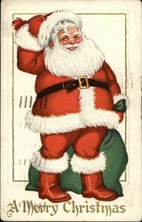 A Merry Christmas with Santa and Bag Postcard