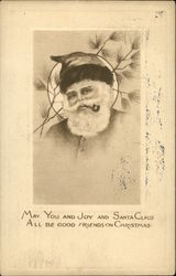 May You and Joy and Santa Claus all be Good Friends on Christmas Postcard
