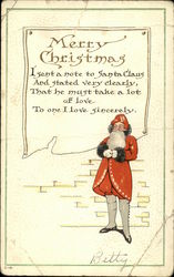 Merry Christmas, I Sent a Note to Santa Claus And Stated Very Clearly Postcard