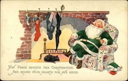 May Peace Descend this Christmastide, And Round Your Hearth for Aye Abide Postcard