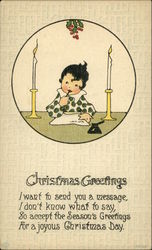 Christmas Greetings, I Want to Send you a Message, I Don't Know What to Say Postcard