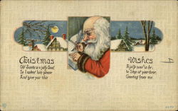Christmas Wishes, Old Santa is a Jolly Soul A Jolly Soul is he So I Asked Him Please to Stop Santa Claus Postcard Postcard