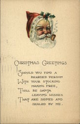 Christmas Greetings, Should you Find a Bearded Person With Your Stocking Making Free Postcard