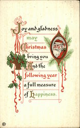 Joy and Gladness May Christmas Bring you and the Following Year a Full Measure of Happiness Postcard