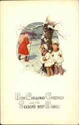 With Christmas Greetings and the Season's Best Wishes Postcard