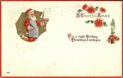 A Cheerful Xmas, Tis a Right Striking Christmas I Wish You Postcard