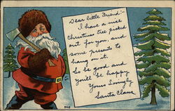 Dear Little Friend, I Have a Nice Christmas Tree Picked out for you, and Some Presents to Hang on it Postcard