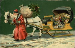 Wishing you A Merry Christmas Santa Claus Postcard Postcard