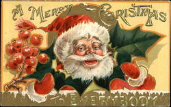 A Merry Christmas to Everybody Santa Claus Postcard Postcard
