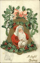 A Joyful Christmas with Santa and Holly Bell Postcard