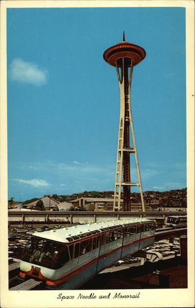 Space Needle and Monorail Seattle Washington