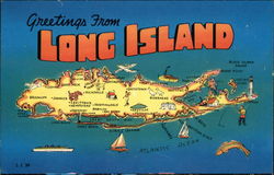 Greetings from Long Island Postcard