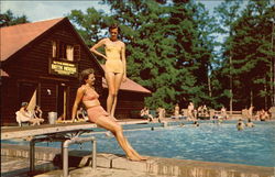 Swimming Pool, Watoga State Park Marlinton, WV Postcard Postcard