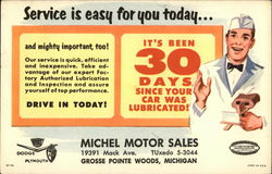 Service is Easy for you Today... and Mighty Important, Too! Grosse Pointe Woods, MI Advertising Postcard Postcard