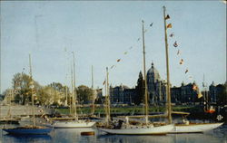 Sail Boats in the Inner Harbour Victoria, BC Canada British Columbia Postcard Postcard