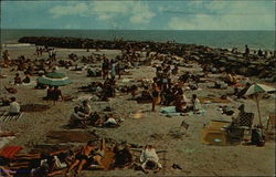 Crowds on the Beach Ocean City, NJ Postcard Postcard