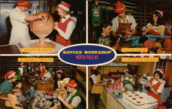 Santa's Workshop, Candymaker, Toymaker, Glassblowers, Candlemakers Postcard