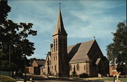 Street View of Christ Episcopal Church Westerly, RI Postcard Postcard