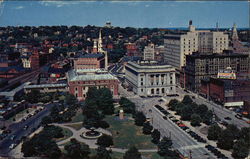 Exchange Place, P.O. Mall, Baptist Church Postcard