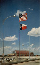 Flags of the United States and Texas - Greater Fort Worth Int'l Airport Postcard 