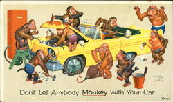 Prestone - Don't Let Anybody Monkey With Your Car Postcard