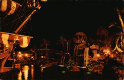 Disneyland - Pirate's Cove at Night Postcard