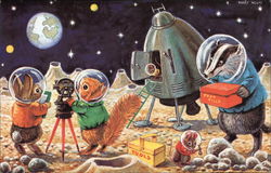 Landing On The Moon by Racey Helps Postcard