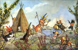 Cowboys and Indians Postcard
