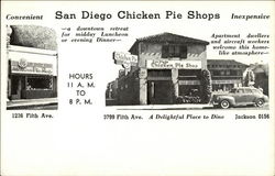 San Diego Chicken Pie Shops Postcard