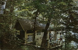 Chanterwood - Cabin in Deep Woods at Hide-Away Resort Lee, MA Postcard Postcard