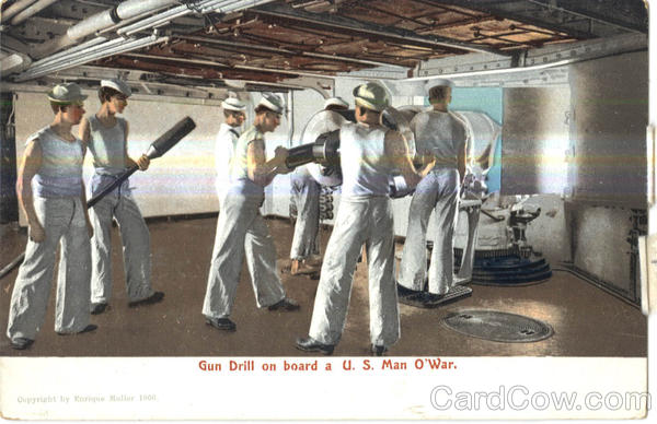 Gun Drill On Board A U. S. Man O'War Navy