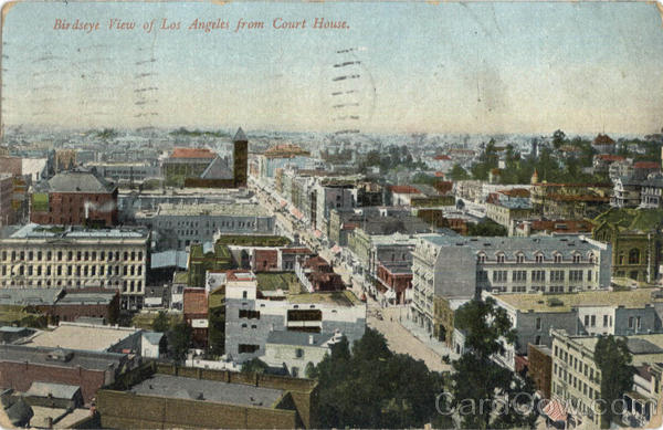 Birdseye View Of Los Angeles From Court House California