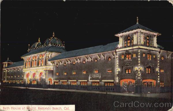 Bath House At Night Redondo Beach California