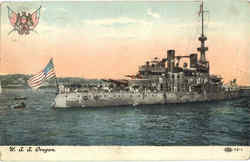 U. S. S. Oregon Boats, Ships Postcard Postcard